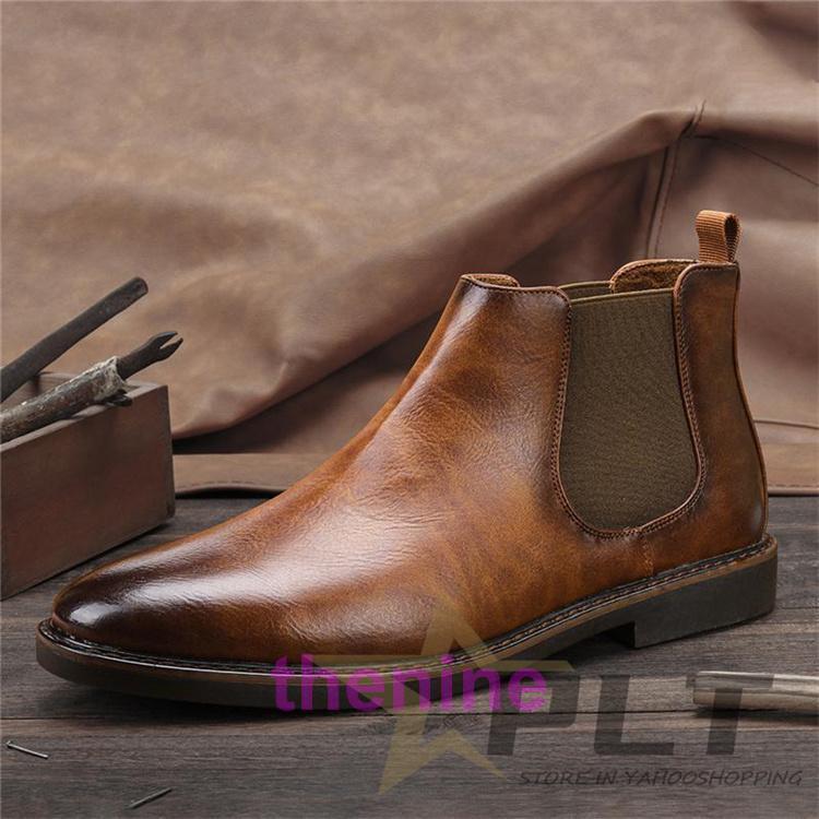 ショートブーツ メンズ レザー 皮 エンジニア チャッカブーツ 革 ビジネスシューズ 滑り防止 通勤通学 | ブランド登録なし | 10