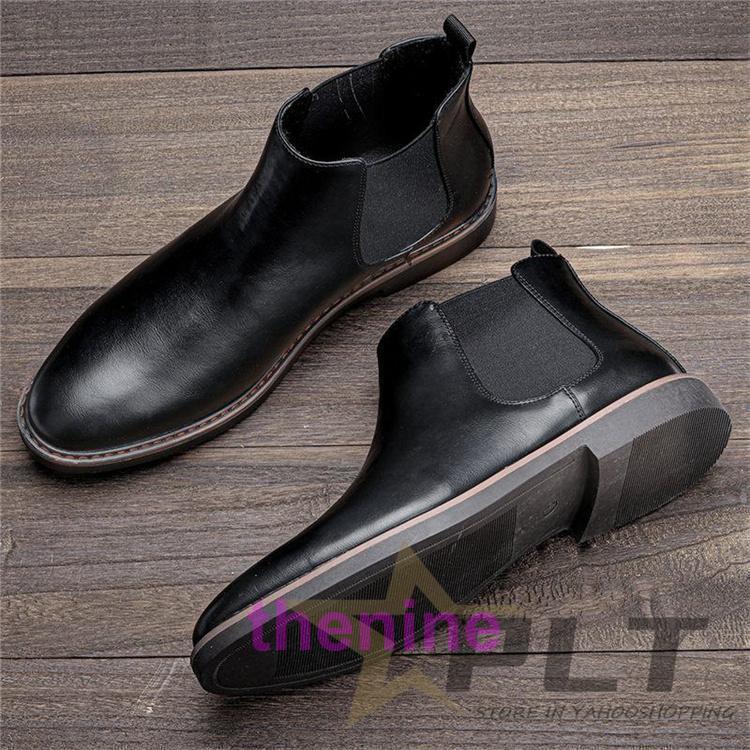ショートブーツ メンズ レザー 皮 エンジニア チャッカブーツ 革 ビジネスシューズ 滑り防止 通勤通学 | ブランド登録なし | 04