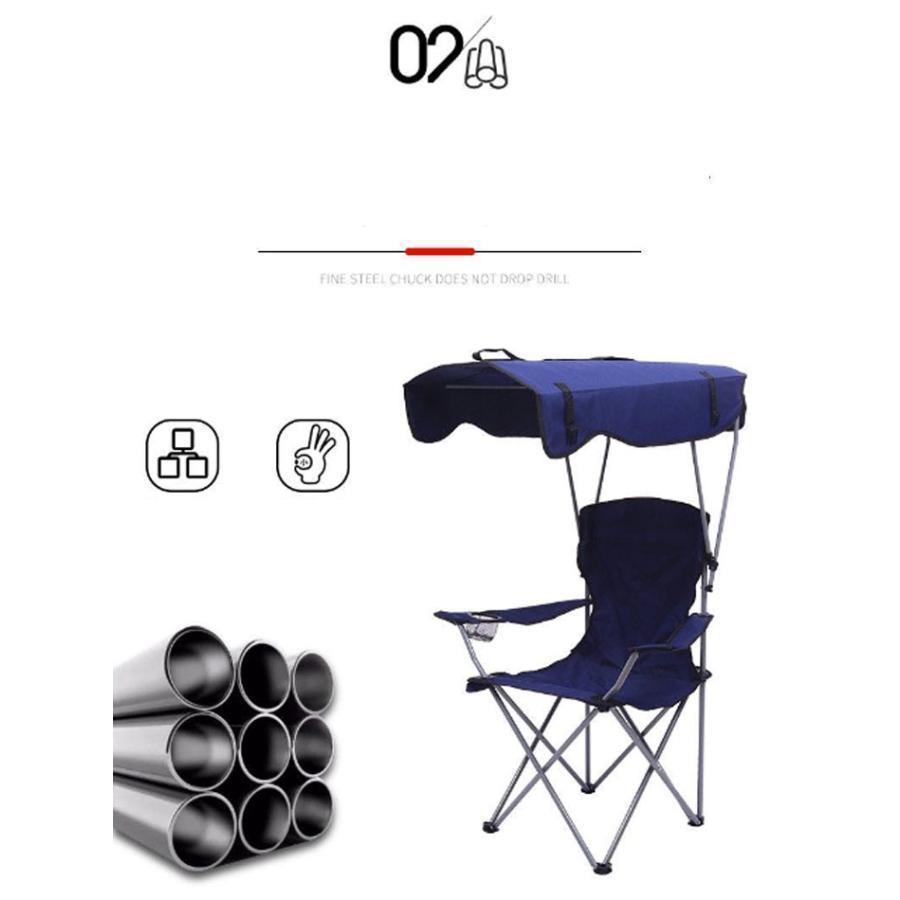 アウトドアチェア 折りたたみ 椅子 日よけ付 サンシェード 屋根付き椅子 日焼け対策 チェアー アウトドア キャンプ 海 キャンプチェア 持運びチェア | ブランド登録なし | 08