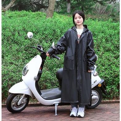 バイザー取り外し可 レインコート 軽量 自転車 袖付き レインウェア 袖あり 防水 軽い ママ 送迎 通勤 通学 カッパ おしゃれ ロング丈 | ブランド登録なし