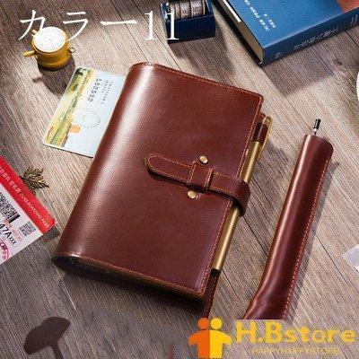 手作 システム手帳 日記帳 高級本革 アンティーク アンティーク ビジネスノート 手帳 牛革 A6の画像