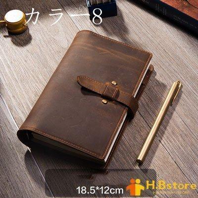 手作 システム手帳 日記帳 高級本革 アンティーク アンティーク ビジネスノート 手帳 牛革 A6の画像
