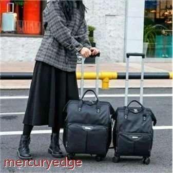 ソフトキャリーバッグリュック リュックになる キャリー 機内持ち込み レディース キャスター付きリュックリュックサック　マザーズバッグ 短期旅行カバン ４輪 | ブランド登録なし | 01