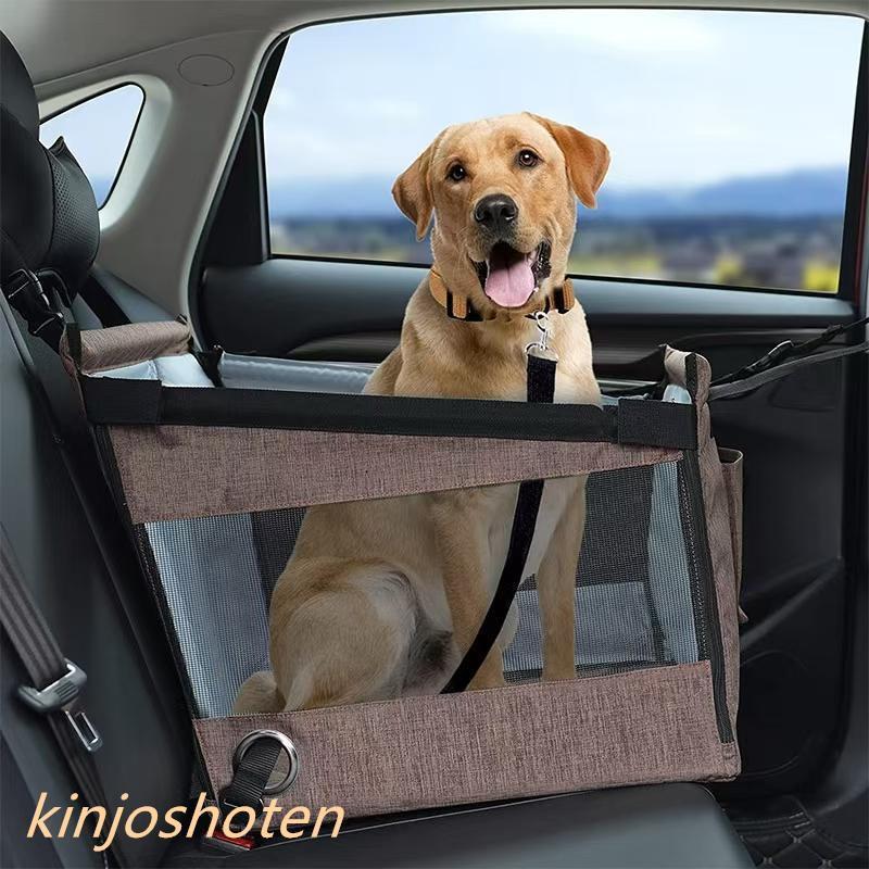 ドライブボックス 大型犬 車用ペットシート 座席 取り外し能 折り畳み式 飛び出し防止 ペット用キャリー コンパクト 防水通気 洗濯 |  | 03