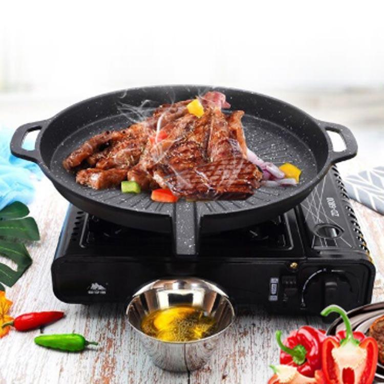 サムギョプサル IH/ガス 鉄板焼き 四角型 サムギョプサル専用 丸型 焼肉 油の自動排出構造 韓国食器 プレート BBQ 鉄板 カロリーオフ 焼肉 | ブランド登録なし
