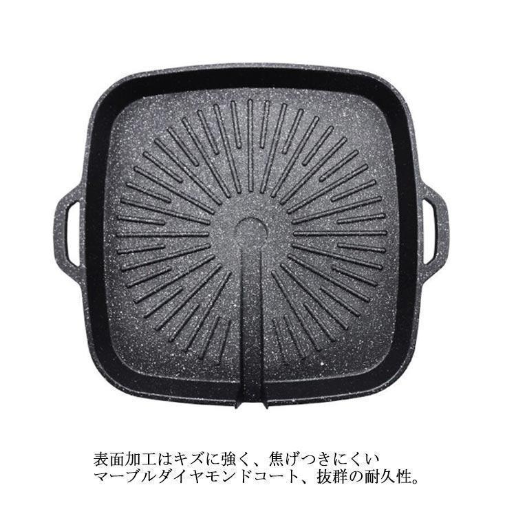 サムギョプサル IH/ガス 鉄板焼き 四角型 サムギョプサル専用 丸型 焼肉 油の自動排出構造 韓国食器 プレート BBQ 鉄板 カロリーオフ 焼肉 | ブランド登録なし | 07