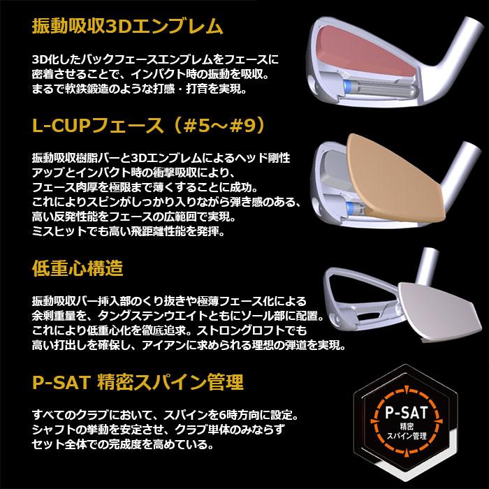 最新モデル 本間ゴルフ HONMA BERES NX ベレス アイアン 5本セット （#7〜11）シャフト VIZARD FOR NX 45 ゴルフ 日本正規品｜progress1966｜04