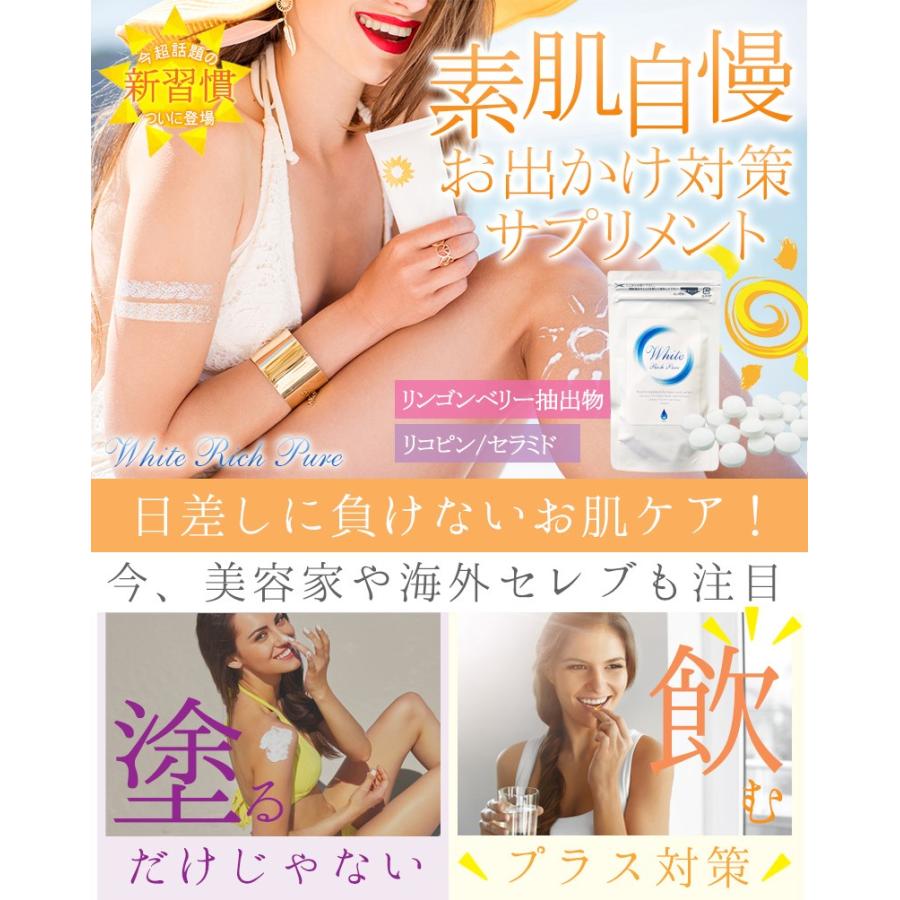 サプリメント 日焼け止め スキンケア リコピン セラミド ヒアルロン酸 ホワイトリッチピュア 送料無料 乾燥 肌トラブル 化粧品 美容液 |  | 16