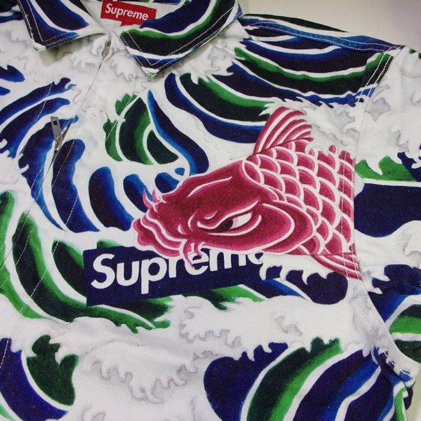 美品 シュプリーム 鯉 Supreme Waves Work Jacket ジャケット Lサイズ 