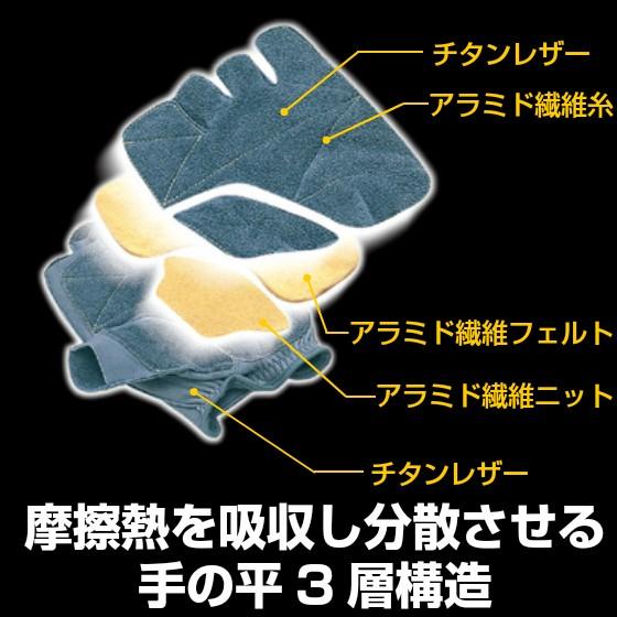 【メール便OK185円/2双まで】ロープ降下に ホイストに ロープ降下 オーバーグローブ チタンレザー レスキュー 消防 革手袋 ロープホイスト 消防 手袋 【CH-520】 |  | 01