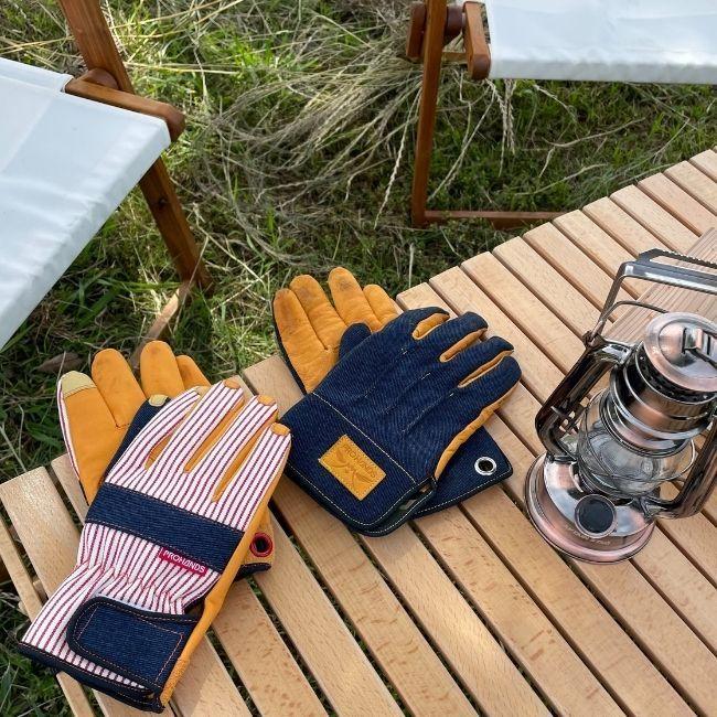 作業用革手袋 おしゃれ DIY キャンプ手袋 日曜大工 デニム 牛革 アウトドア 【DM-04 デニミスト】 PROHANDS 富士グローブ 革手袋 プロハンズ |  | 04