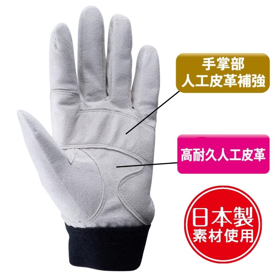 新品未使用　皮手袋 120双 メール便OK185円/4双まで】作業用手袋 薄手 人工皮革 【JH-620 グレー