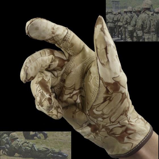 メール便OK185円/4双まで】茶迷彩 自衛隊 レンジャー手袋 革手袋 作業