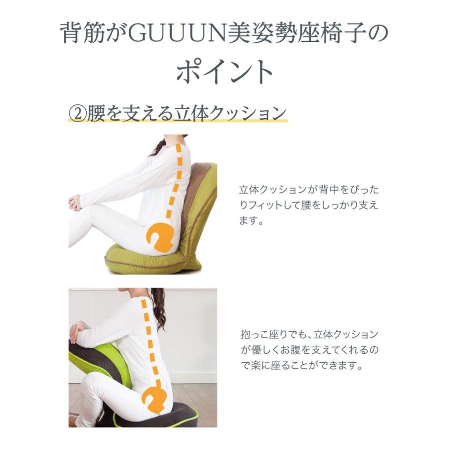 座椅子 腰痛 姿勢 骨盤 美姿勢 テレワーク 在宅勤務 リクライニング 背筋がGUUUN 美姿勢座椅子 RICH グーン リッチ プロイデア ドリーム 正規品の画像