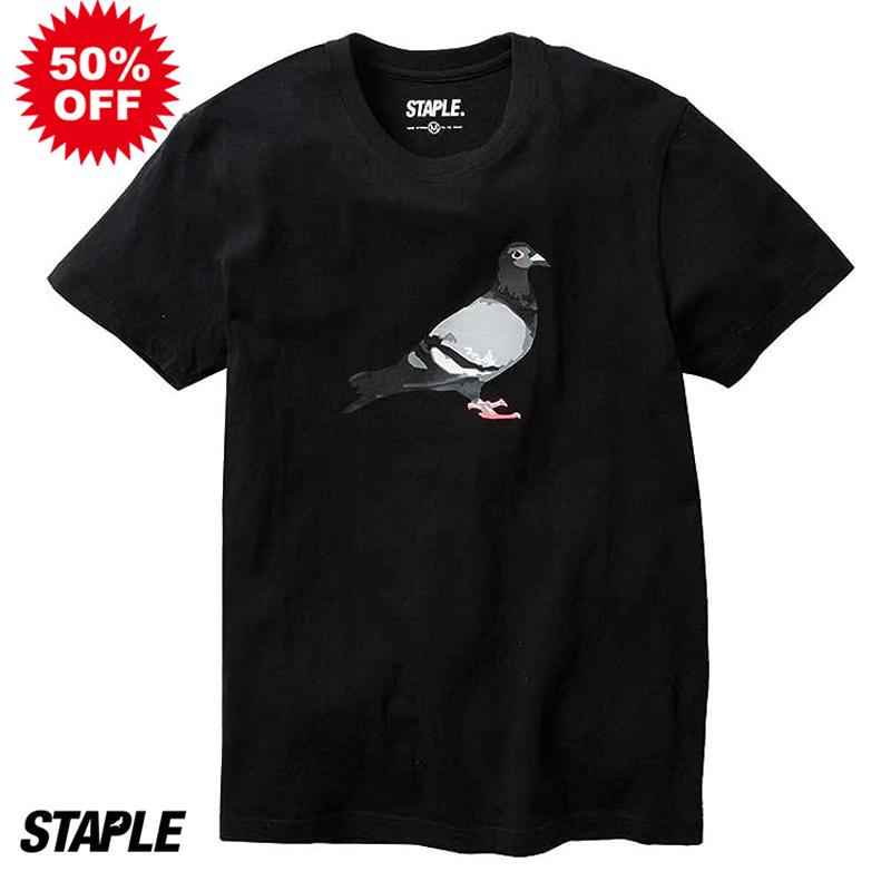 50OFF STAPLE ステイプル プリント 半袖Tシャツ BLACK ブラック pigeonlogotee02PROJECT