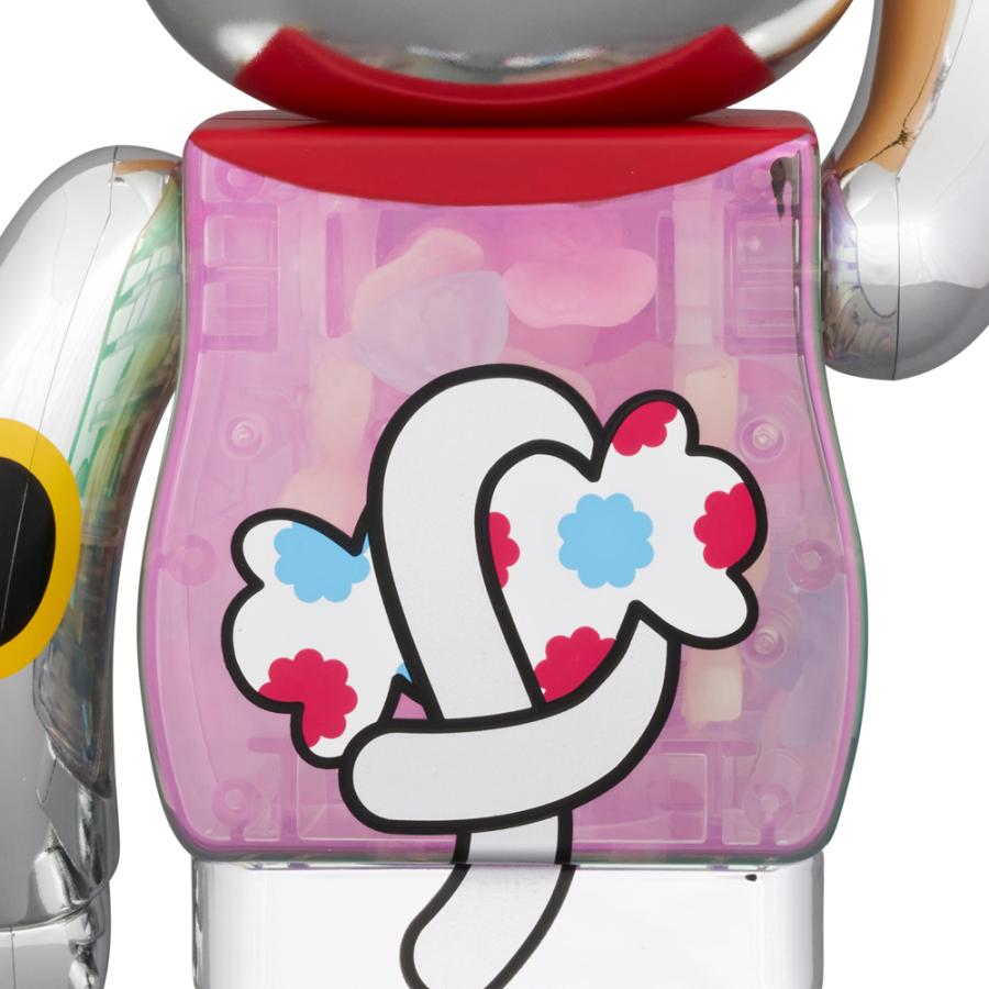 BE@RBRICK 招き猫 ペコちゃん 銀メッキ 蓄光ミルキー入り 100％ & 400％ | MEDICOM TOY | 01
