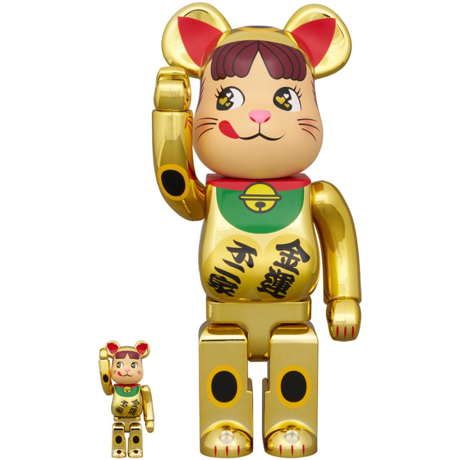 MEDICOM TOY - BE@RBRICK 招き猫 金運 金メッキ 参 100％400% 寅　2セット ベアブリック 招き猫 金運 金メッキ 参 100％と400% 2体セット
