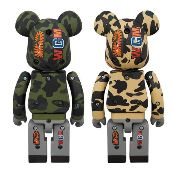 MEDICOM TOY 1ST CAMO SHARK BE@RBRICK 超合金 GREEN／YELLOW