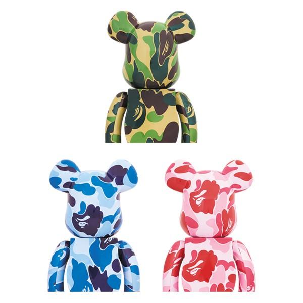 MEDICOM TOY BE@RBRICK ABC CAMO 1000％ GREEN/BLUE/PINK