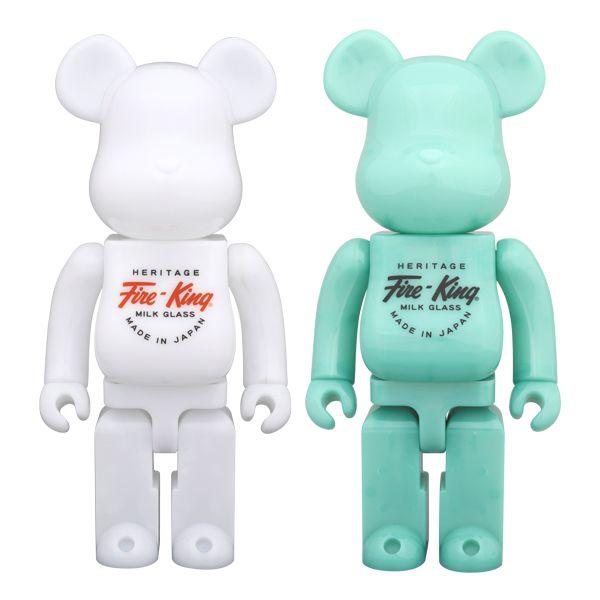 Bearbrick 1000% FIRE King Milk Glass Jade-Ite Heritage 2015 - 70cm - Medicom Neuf