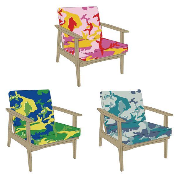 FABRICK(R) ANDY WARHOL - ANDY WARHOL CAMOFLAGE HIZIKAKE CAMO （PINK / GREEN / BLUE） | MEDICOM TOY