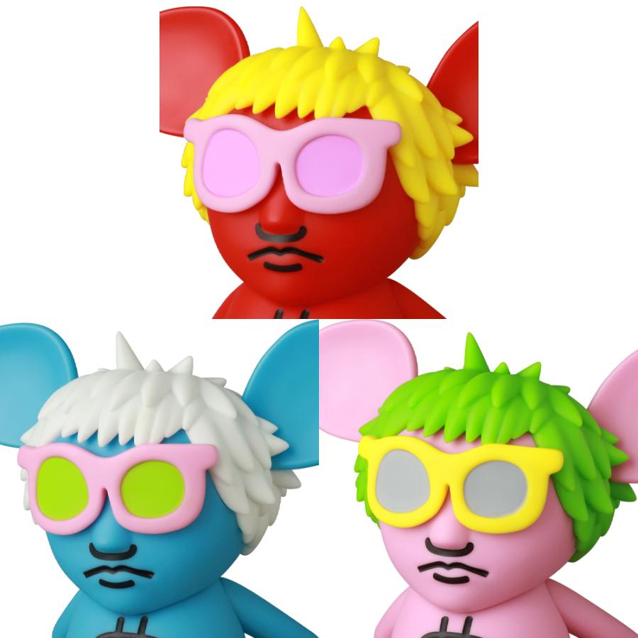 VCD アンディ・ウォーホル ANDY MOUSE　３体セット MEDICOM TOY（メディコム・トイ） VCD ANDY MOUSE RED／LIGHT BLUE