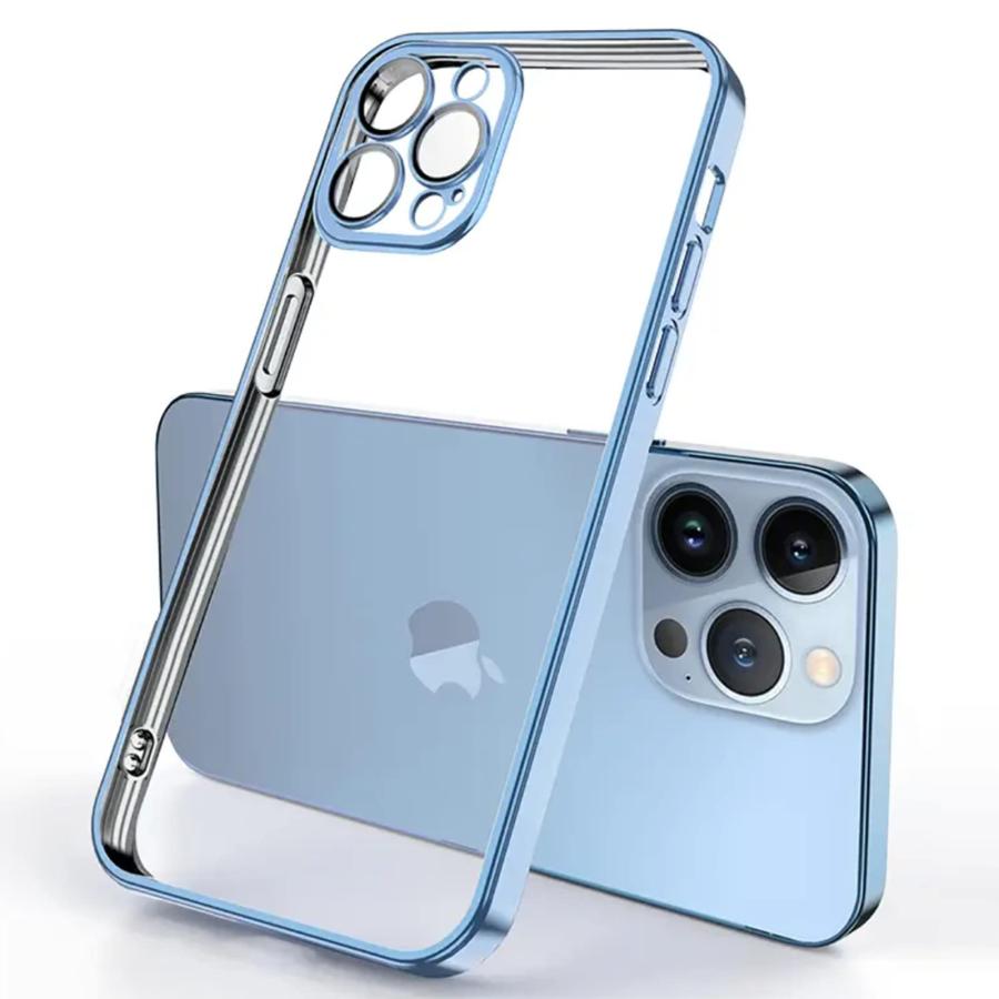 Tecxin iPhone13Pro用スクエアメッキケースiPhone 13proケース用ソフト