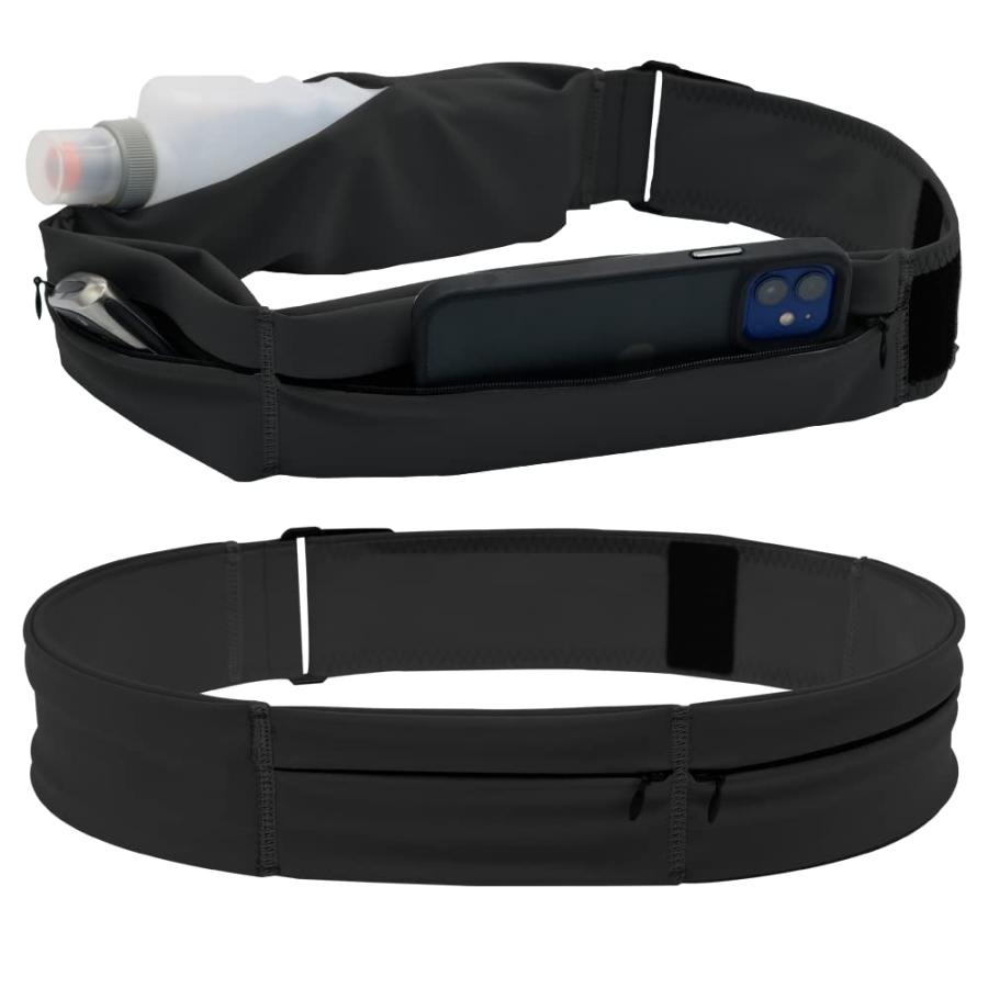CUBATTY ランニング ポーチ 揺れない ランニング スマホ ポーチ ３ポケット 76g超軽量 安定感 防水 防汗 大容量 伸縮素材 ペットボトル | 