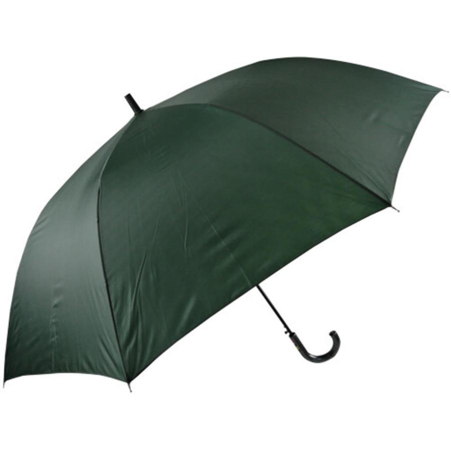 長傘 メンズ 大きい 大判 紳士傘 75cm ワンタッチ ジャンプ傘 強風 耐風 壊れにくい グラスファイバー骨 丈夫 軽量 FRP骨 緑 | 