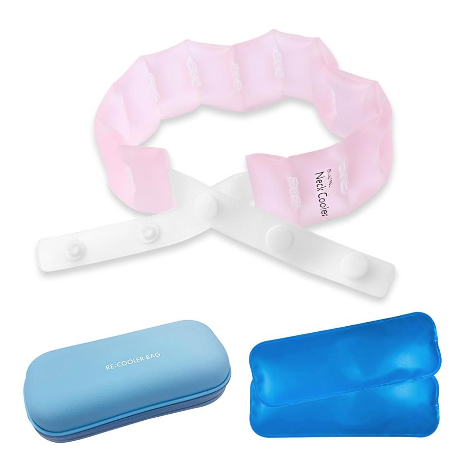 BLUEFEEL アイス ネッククーラー Comfort & 再冷却バック セット [ 高純度 PCM 首元ひんやり 18℃凍結 サイズ調整（5段）暑 | 