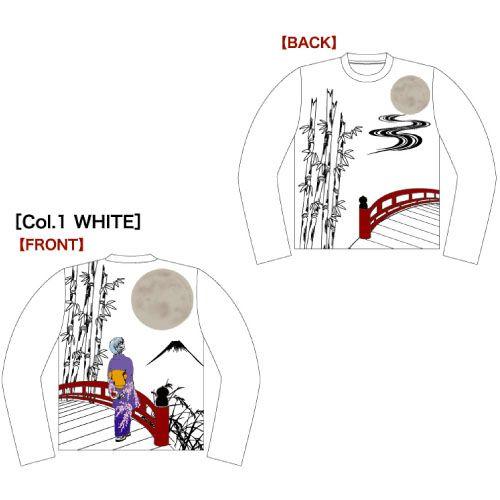 【ネコポス/ゆうパケット対応】三高 EVA×錦 コラボレーション かぐや姫レイ柄ロンT ホワイト | 