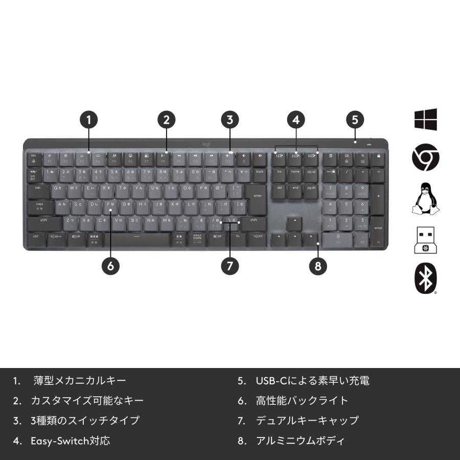 Logicool KX850FC MX MECHANICAL ワイヤレス 青軸 キーボード MX Mechanical（青軸）(Chrome/Android/Mac