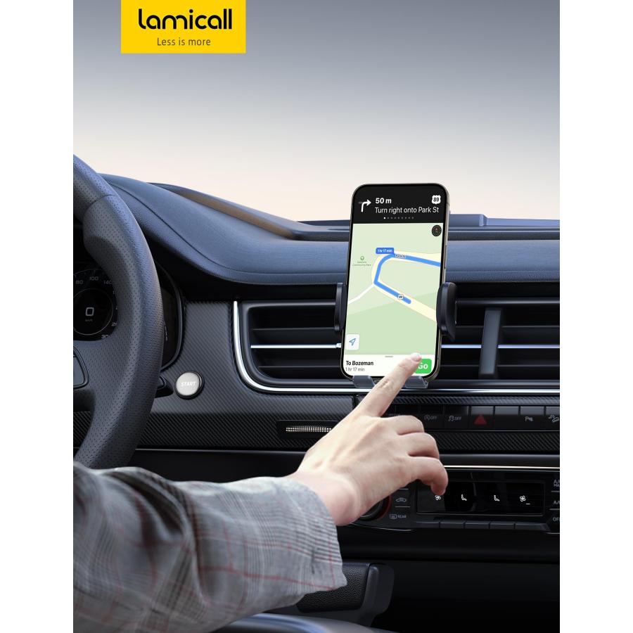 金属製フック・ワンタッチ】 車載 吹き出し口 スマホホルダー Lamicall 