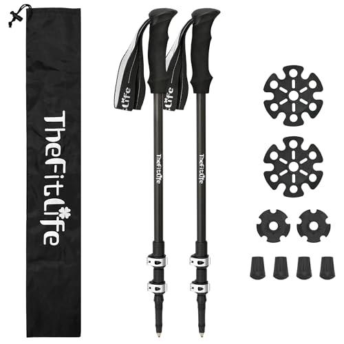 TheFitLife トレッキングポール カーボン 登山 ストック 軽量 57