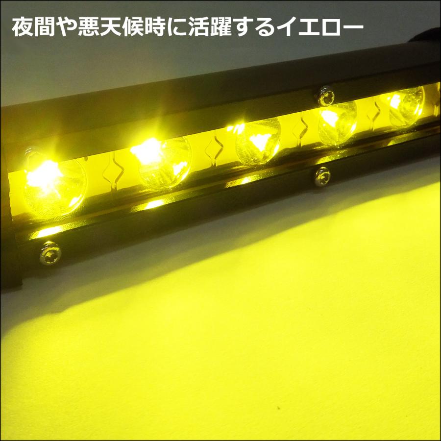 LED ワークライト 2個セット【Qイエロー】12V 24V 18W LEDライトバー フォグランプ｜projectw｜02