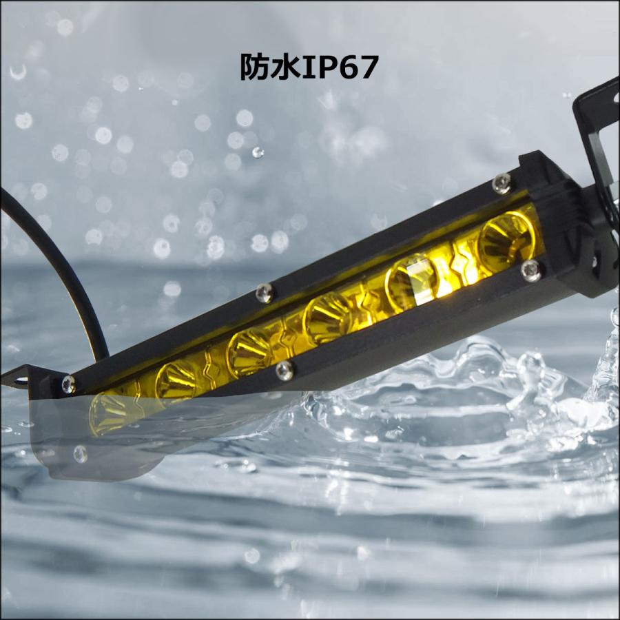 LED ワークライト 2個セット【Qイエロー】12V 24V 18W LEDライトバー フォグランプ |  | 05