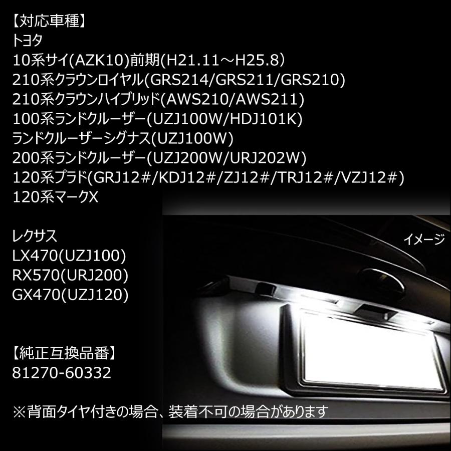 LEDナンバー灯 左右セット トヨタ ランクル レクサス LX470 ライセンスランプ 白 |  | 08