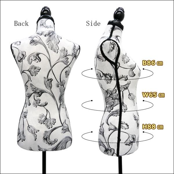 柄トルソー レディース 9号 猫脚黒 女性 アンティーク調 植物柄 [G-11] |  | 05