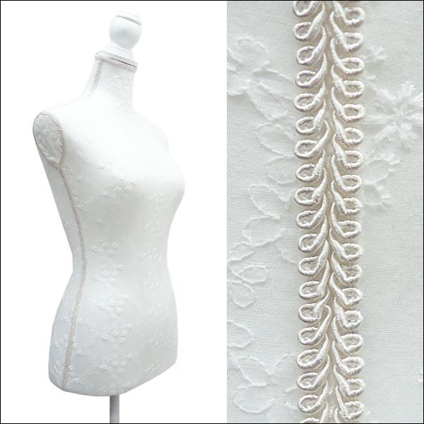 柄トルソー レディース 9号 猫脚白 女性 アンティーク調 花柄刺繍 [G-33] |  | 02