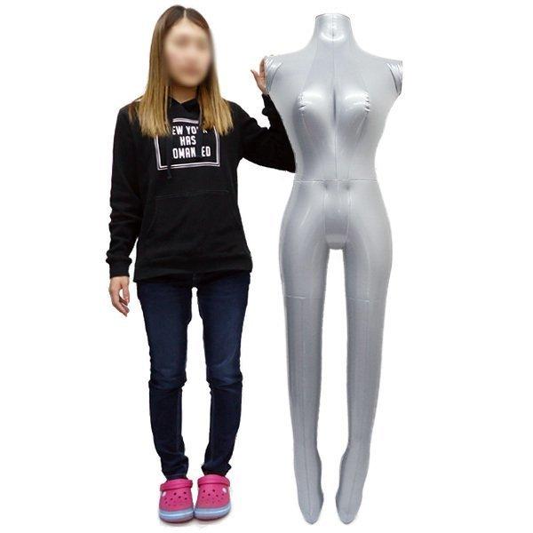 女性エアーマネキン 全身タイプ 空気式トルソー ビニールトルソー シルバー |  | 08