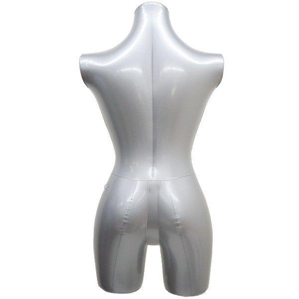 女性エアーマネキン 卓上タイプ 空気式トルソー ビニールトルソー シルバー |  | 02