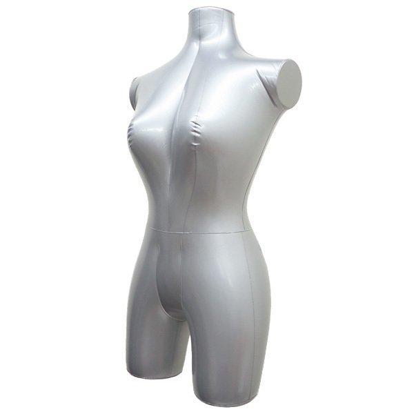 女性エアーマネキン 卓上タイプ 空気式トルソー ビニールトルソー シルバー |  | 04