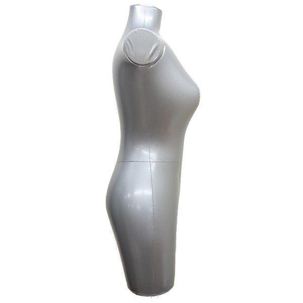 女性エアーマネキン 卓上タイプ 空気式トルソー ビニールトルソー シルバー |  | 07