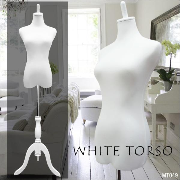 レディーストルソー 白 木製ホワイト猫脚 女性マネキン パンツ対応 (P-WWW) | 