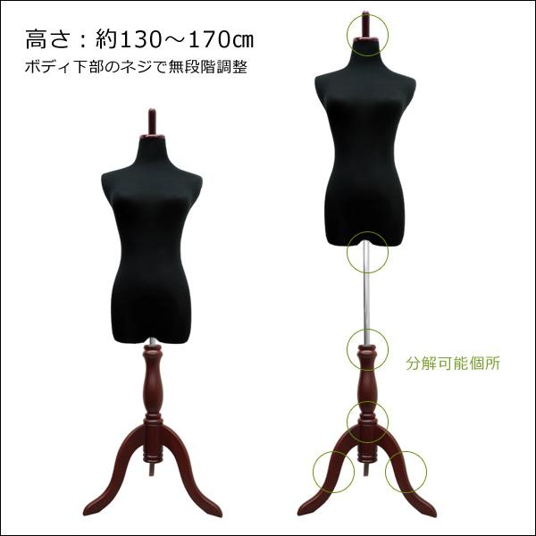 レディーストルソー 黒 木製マホガニー猫脚 女性マネキン パンツ対応 (P-MBM) |  | 01