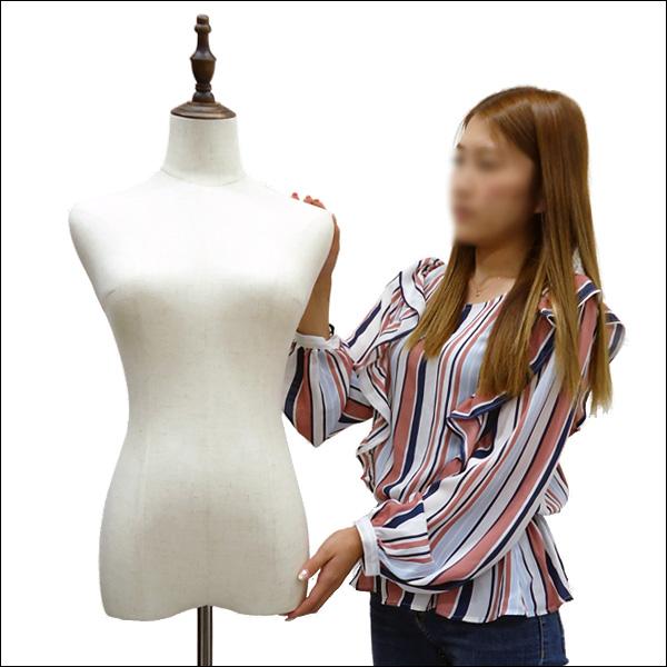 レディーストルソー リネン 麻 木製アンティーク調猫脚 女性マネキン パンツ対応 (P-AAA) |  | 08