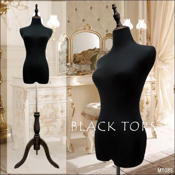 レディーストルソー 黒 木製アンティーク調猫脚 女性マネキン パンツ対応 (P-ABA) | 