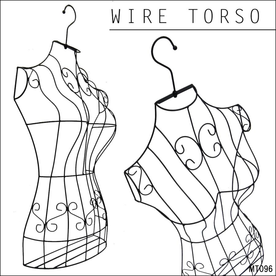 ワイヤートルソー ハンガータイプ 黒 壁掛け アイアン ハーフトルソー | 