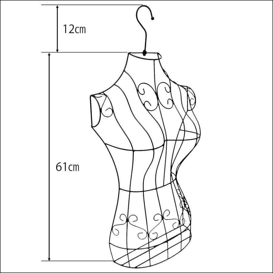 ワイヤートルソー ハンガータイプ 黒 壁掛け アイアン ハーフトルソー |  | 02