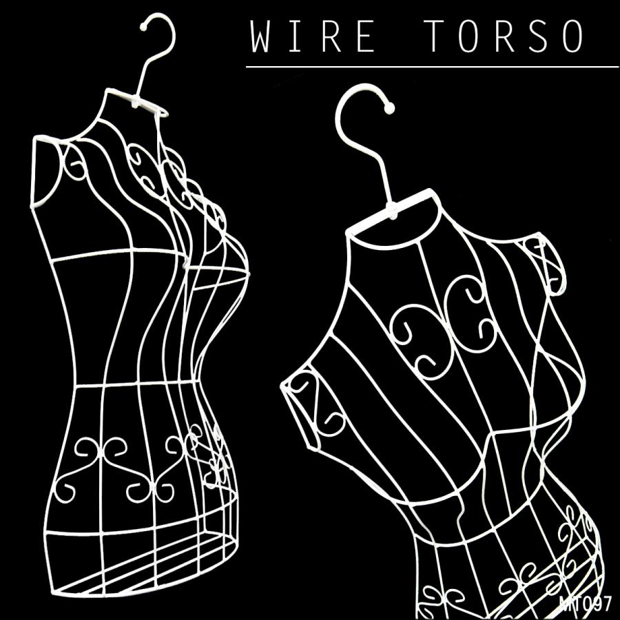 ワイヤートルソー ハンガータイプ 白 壁掛け アイアン ハーフトルソー | 